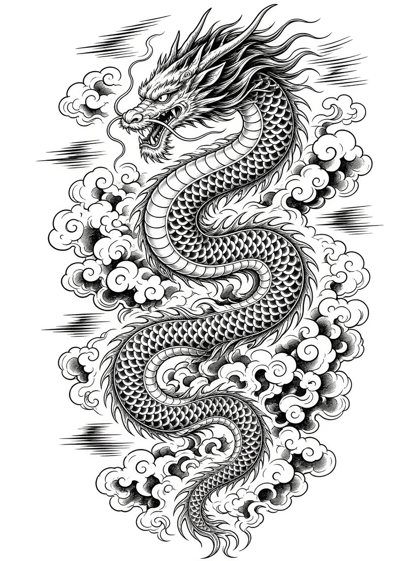 Japanese dragon back piece