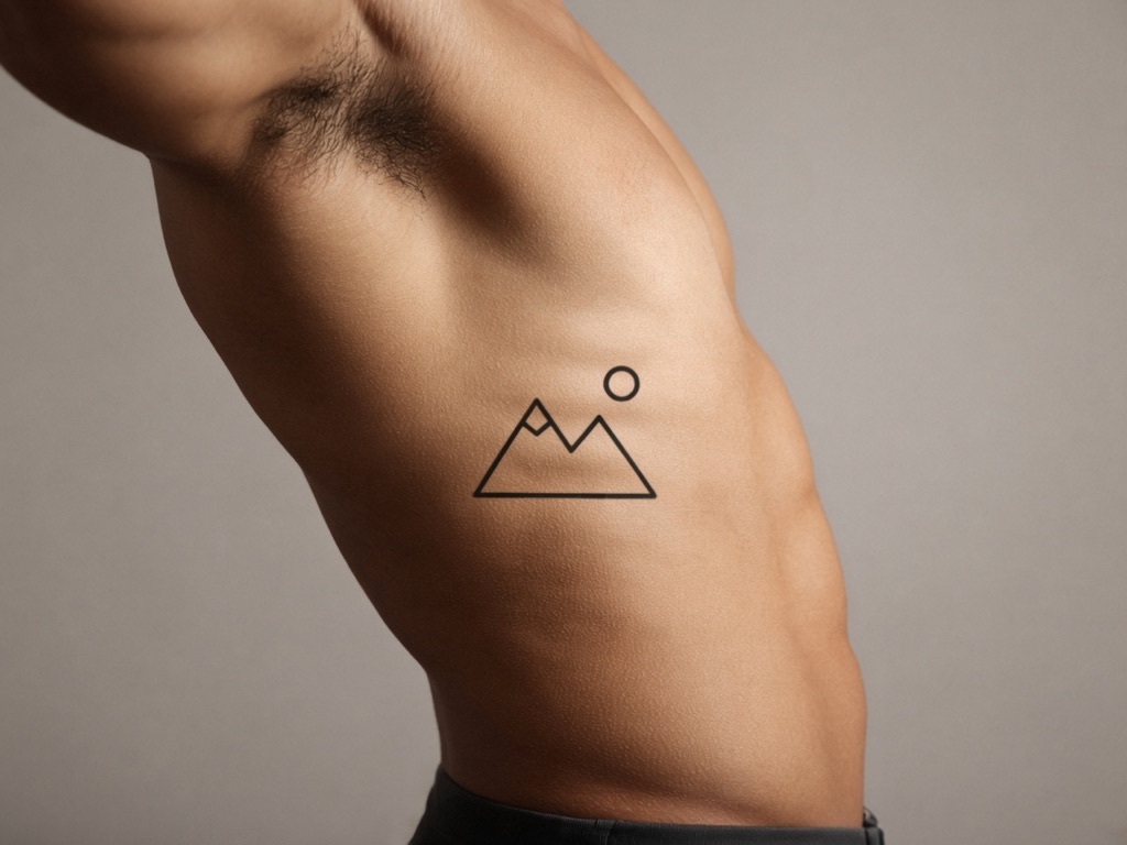 Ribs · Mountain line art – With tattoo